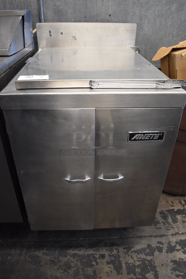 Anets E-18X26B Stainless Steel Commercial Floor Style Electric Powered Donut Fryer w/ Dough Dropper Arm Piece. 208 Volts, 3 Phase. 25x32x55