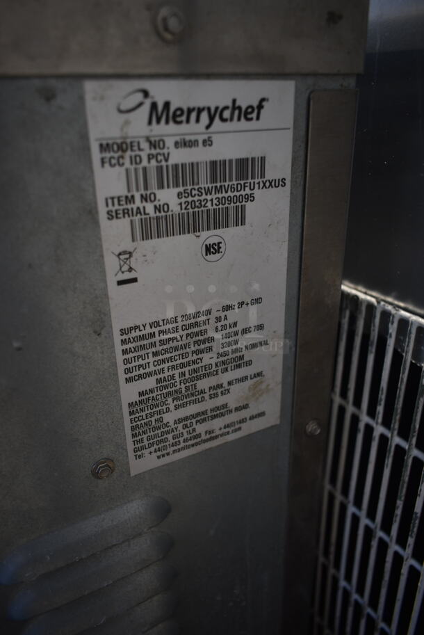 2012 Merrychef eikon e5 Stainless Steel Commercial Countertop Electric Powered Rapid Cook Oven. 208/240 Volts, 1 Phase.  - Image 6 of 6