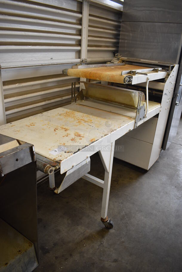 Metal Commercial Floor Style Dough Sheeter on Commercial Casters. 115 Volts, 1 Phase. 79x30x51. Tested and Working! - Image 2 of 7