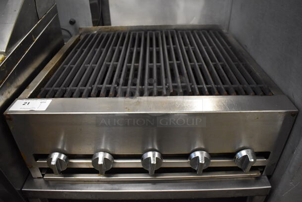 Stainless Steel Commercial Countertop Natural Gas Powered Charbroiler Grill on Stainless Steel Equipment Stand w/ 2 Under Shelves on Commercial Casters. 30x30x29 - Image 2 of 6