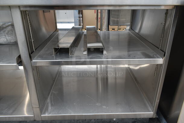 BRAND NEW SCRATCH AND DENT! Stainless Steel Commercial Counter w/ Sink Bay, Faucet, Handles and Under Shelves. - Image 8 of 9