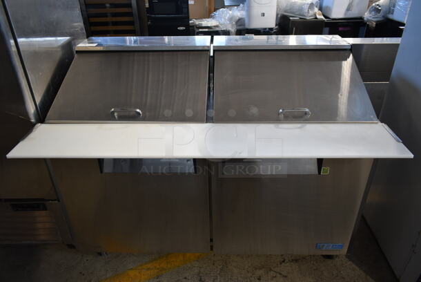 Turbo Air MST-60-24 Stainless Steel Commercial Sandwich Salad Prep Table Bain Marie Mega Top on Commercial Casters. 115 Volts, 1 Phase. Tested and Powers On But Does Not Get Cold - Image 1 of 9