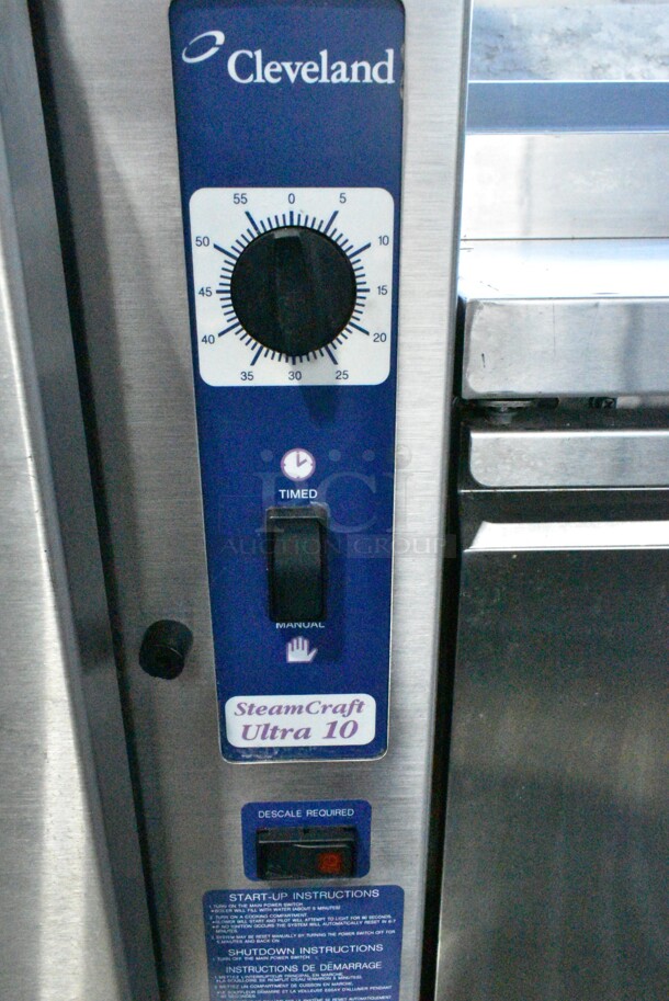 Cleveland 24CGA10 SteamCraft Ultra 10 Stainless Steel Commercial Natural Gas Powered 2 Deck Steam Cabinet. 125,000 BTU.  - Image 5 of 8