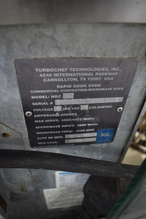 Turbochef NGC Stainless Steel Commercial Countertop Electric Powered Rapid Cook Oven. 208/240 Volts, 1 Phase.  - Image 5 of 5