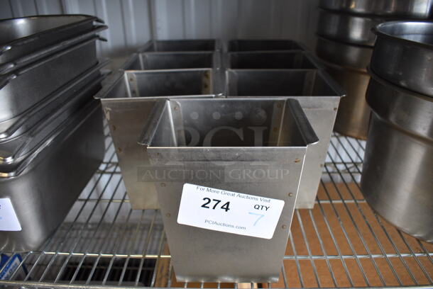 7 Stainless Steel Drop In Bins for Subway Sandwich Make Line. 7x5.5x7. 7 Times Your Bid! 