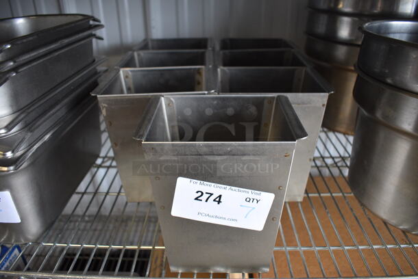 7 Stainless Steel Drop In Bins for Subway Sandwich Make Line. 7x5.5x7. 7 Times Your Bid!  - Image 1 of 2