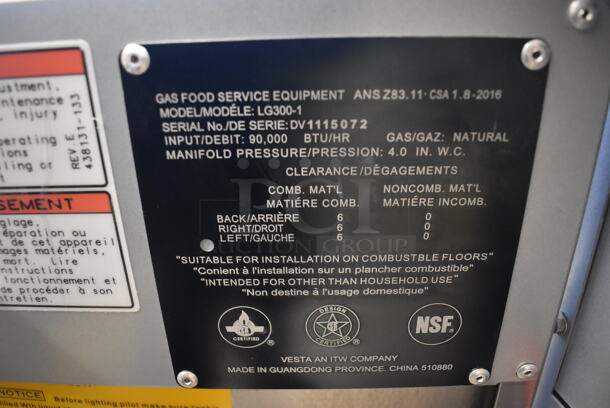 BRAND NEW! 2016 Vulcan LG300-1 Stainless Steel Commercial Floor Style Natural Gas Powered Deep Fat Fryer w/ 2 Metal Fry Baskets on Commercial Casters. 90,000 BTU. 15.5x30x47 - Image 6 of 6