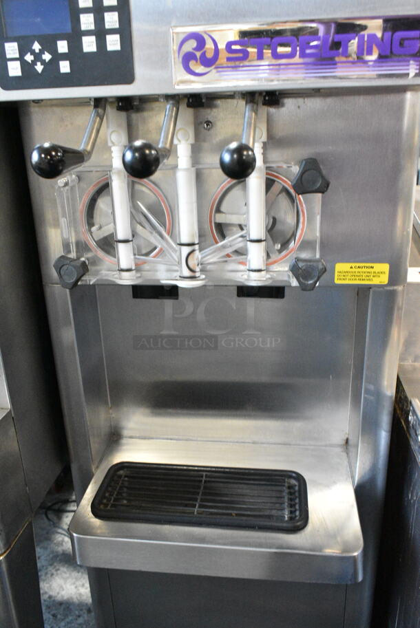 Stoelting F231-109I2YGAD1 Stainless Steel Commercial Floor Style Water Cooled 2 Flavor w/ Twist Soft Serve Ice Cream Machine on Commercial Casters. 208-240 Volts, 3 Phase. - Image 7 of 8