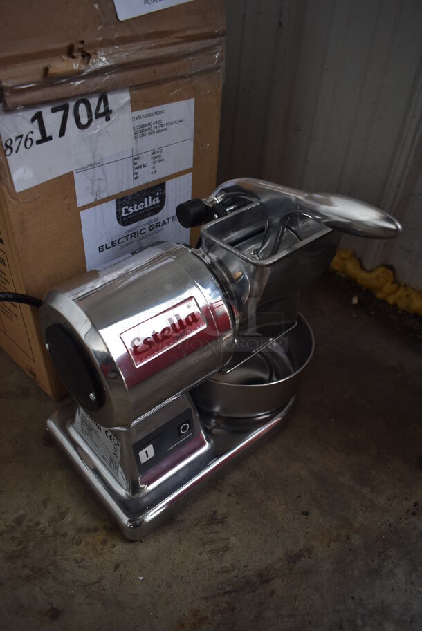 BRAND NEW IN BOX! Estella 348CG12 Electric Powered Stainless Steel Countertop Hard Cheese Grater. 120 Volts, 1 Phase. Tested and Working! - Image 2 of 7