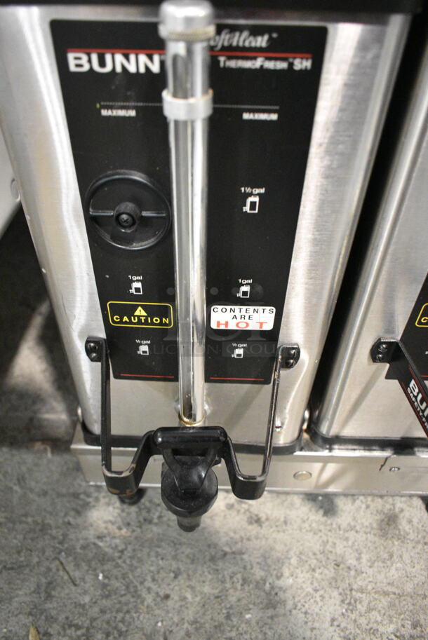 Bunn DUAL SH DBC Stainless Steel Commercial Countertop Double Coffee Machine w/ Hot Water Dispenser, 2 Metal Brew Baskets and 2 Satellite Servers. 120/240 Volts, 1 Phase.  - Image 9 of 11