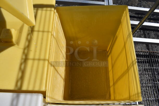 Two Poly Ingredient Bins on Metal Frame w/ Commercial Casters. Missing 1 Caster. 15x31x28.5 - Image 4 of 5