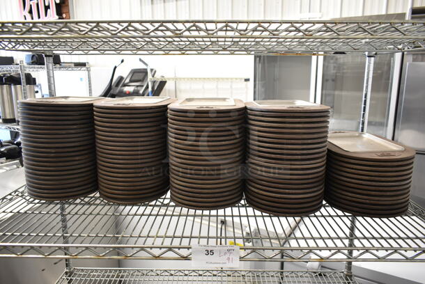ALL ONE MONEY! Lot of 91 Brown Chargers w/ Metal Inserts. - Image 2 of 6