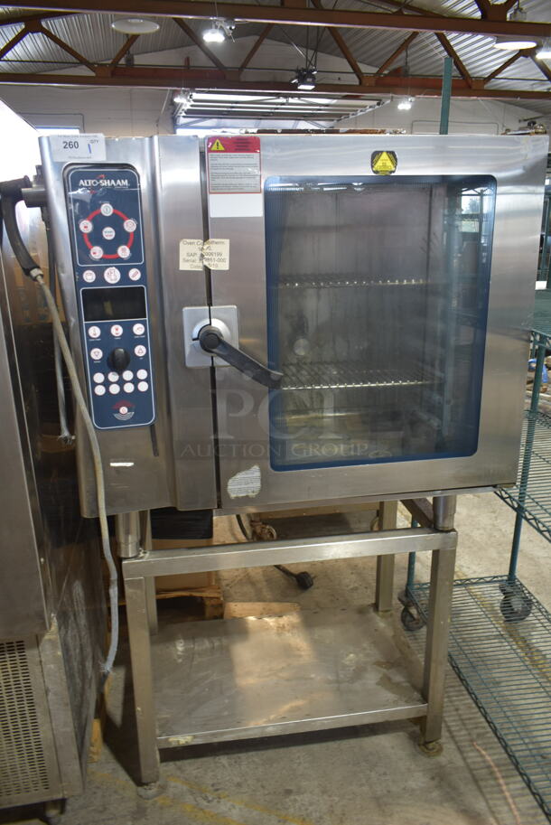 Alto Shaam 10.10 ES Stainless Steel Commercial Combitherm Convection Oven on Stand. 208-240 Volts, 3 Phase.