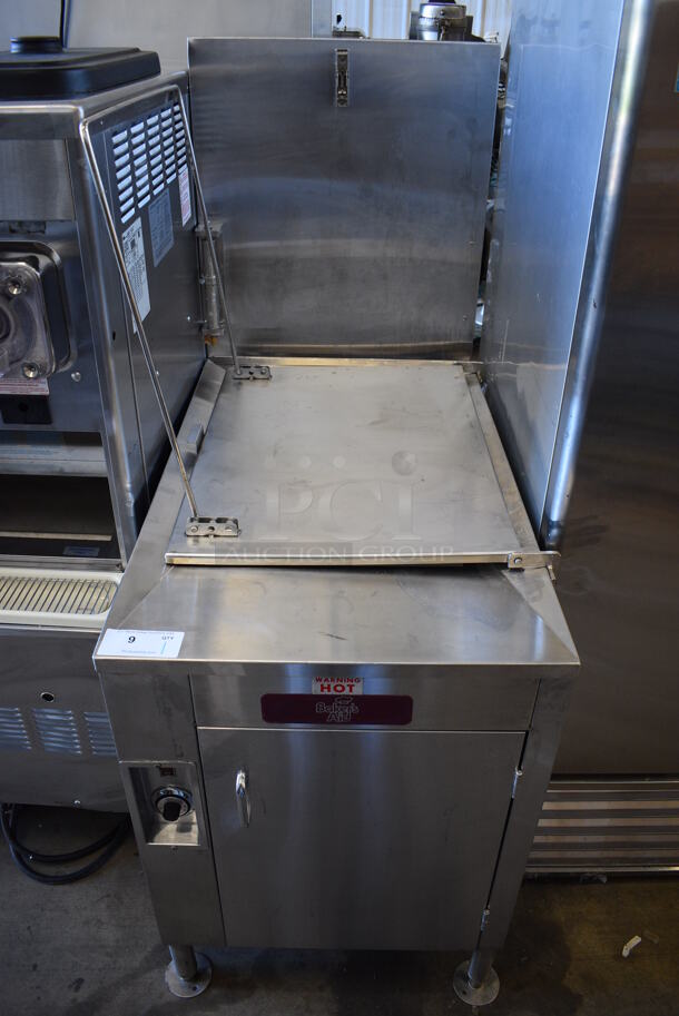 Baker's Aid Model ADF26-G-BA Stainless Steel Commercial Floor Style Natural Gas Powered Donut Fryer. 55,000 BTU. 24x41x60