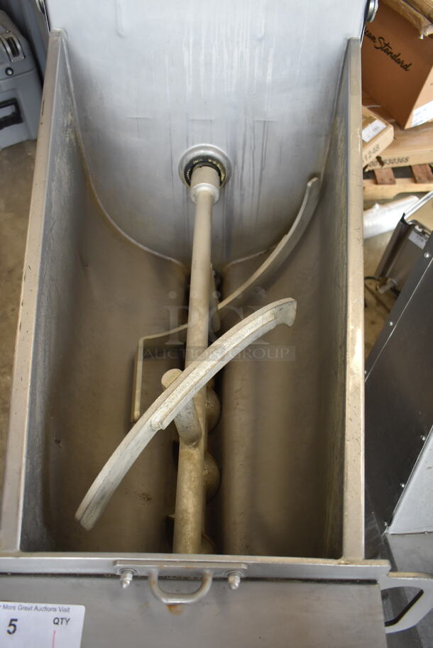 2016 Hobart MG2032 Metal Commercial Floor Style Electric Powered Meat Mixer Grinder w/ Foot Pedal on Commercial Casters. 208 Volts, 3 Phase. Tested and Working! - Image 6 of 8
