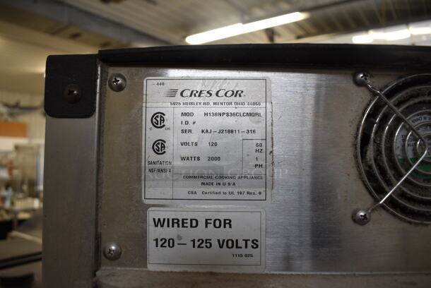 CresCor Model H138NPS36CLCMQRL Stainless Steel Commercial 2 Half Size Door Reach In Warming Cabinet on Commercial Casters. 120 Volts, 1 Phase. 24x32x73. Cannot Test Due To Plug Style - Image 6 of 8