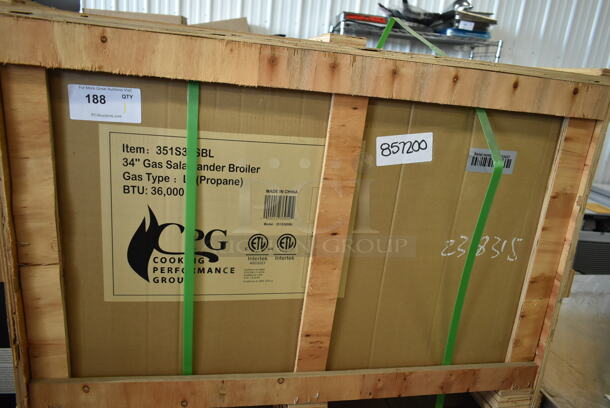 BRAND NEW SCRATCH AND DENT! Cooking Performance Group CPG 351S36SBL  34" Liquid Propane Infrared Salamander Broiler. 36,000 BTU - Image 2 of 3