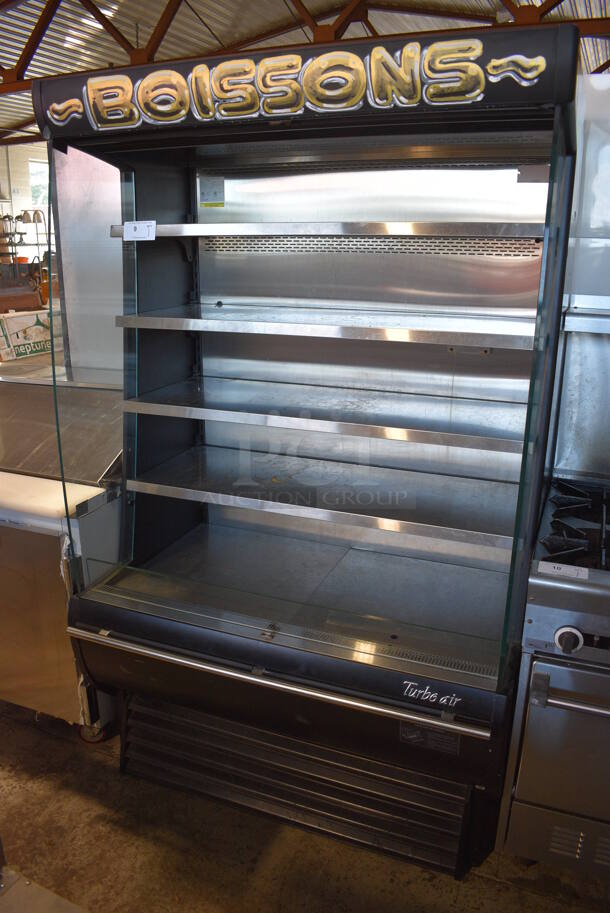 Turbo Air Model TOM-48DXB Metal Commercial Open Grab N Go Merchandiser w/ Metal Shelves. 120 Volts, 1 Phase. 48x36x79. Tested and Working!