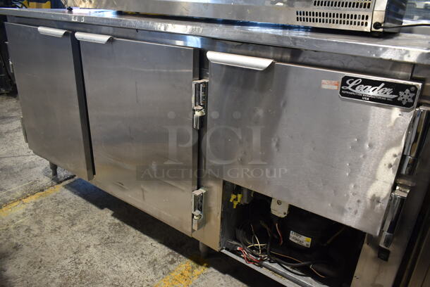 2014 Leader LB72 S/C Stainless Steel Commercial 3 Door Undercounter Cooler. 115 Volts, 1 Phase. Tested and Powers On But Does Not Get Cold - Image 4 of 8