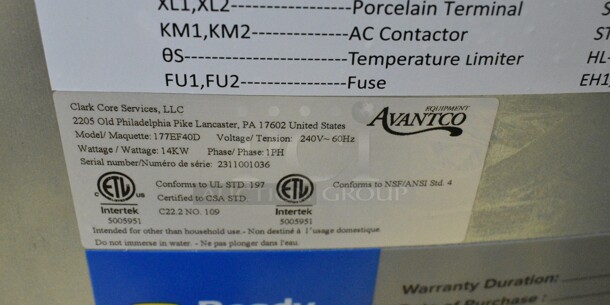BRAND NEW SCRATCH AND DENT! 2023 Avantco 177EF40D Stainless Steel Commercial 40 lb. Electric Floor Fryer - 240 Volts, 1 Phase.  - Image 11 of 11