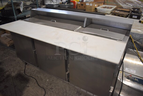Beverage Air SP72-18C Stainless Steel Commercial Prep Table on Commercial Casters. 115 Volts, 1 Phase. 72x34x42. Tested and Working! - Image 1 of 12