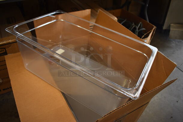 ALL ONE MONEY! Lot of 12 BRAND NEW IN BOX! Rubbermaid Clear Poly Full Size Drop In Bins. 1/1x8 - Image 2 of 3