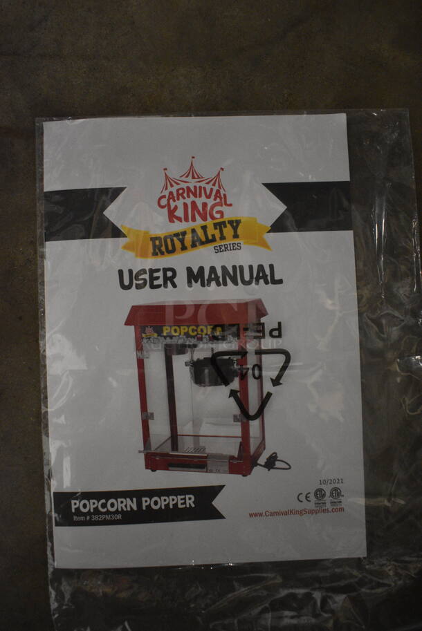 BRAND NEW IN BOX! Carnival King Model 382PM30R Metal Commercial Countertop Popcorn Machine. 110 Volts, 1 Phase. 22x16.5x30 - Image 7 of 10