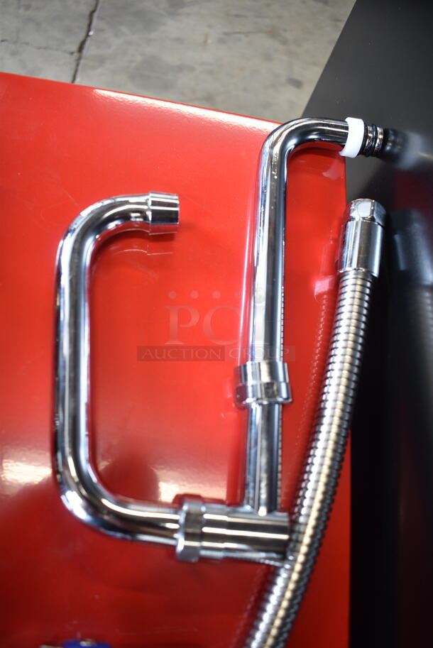 BRAND NEW SCRATCH AND DENT! Lot of Regency 600PRA Pre-Rinse Add-On Faucet Base, Handles and Spray Nozzle Attachment.  - Image 5 of 8
