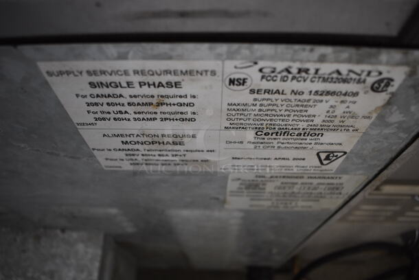 2015 Garland Stainless Steel Commercial Single Deck Convection Oven. 208 Volts, 1 Phase. 27.5x25x27.5 - Image 9 of 9