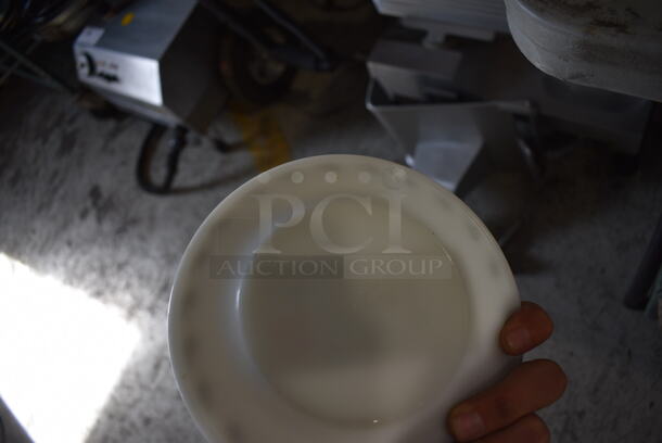 10 White Ceramic Plates. 6.75x6.75x1. 10 Times Your Bid! - Image 3 of 3