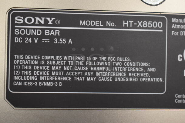 11 Various Sound Bars; 4 Samsung HW-Q6CRV, Samsung HW-MM55/ZA, Samsung HW-T50M, 3651HDX, Samsung HW-R60MV, Samsung HW-T45C, 3651ED0X, Sony HT-X8500. Includes 36x3x2. 11 Times Your Bid! - Image 12 of 12