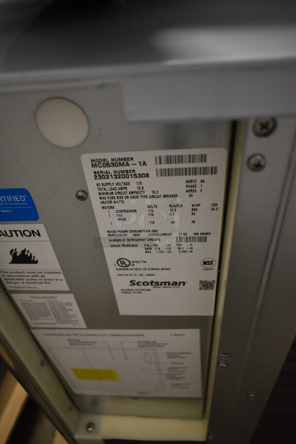BRAND NEW SCRATCH AND DENT! 2023 Scotsman MC0530MA-1A Stainless Steel Commercial Ice Machine Head. 208/230 Volts, 1 Phase. - Image 9 of 9