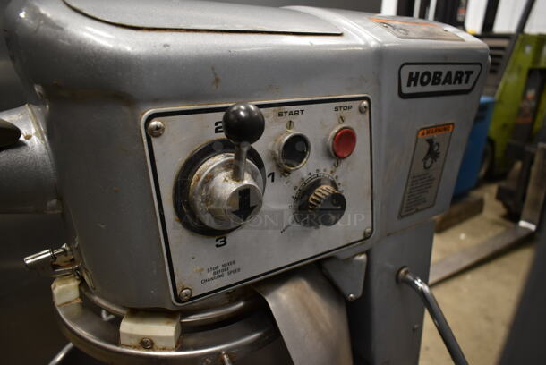 Hobart D300 Metal Commercial Floor Style 30 Quart Planetary Dough Mixer w/ Stainless Steel Mixing Bowl, Bowl Guard, Dough Hook, Paddle and Whisk Attachments. 115 Volts, 1 Phase. Tested and Working! - Image 9 of 10