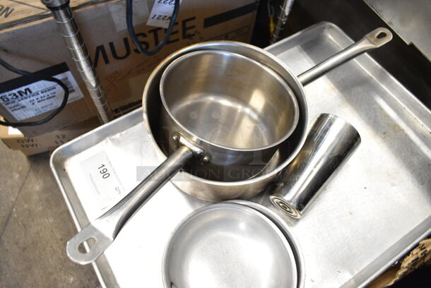 ALL ONE MONEY! Lot of 8 Various Items Including Metal Skillet, Sauce Pans and Metal Full Size Baking Pans. - Image 4 of 7