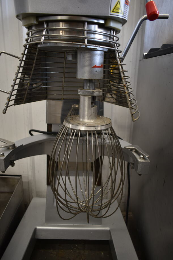 2020 HLM-30C Metal Commercial Floor Style 30 Quart Planetary Dough Mixer w/ Bowl Guard and Whisk Attachment. 120 Volts, 1 Phase. Cannot Test Due To Missing Power Button - Image 4 of 7