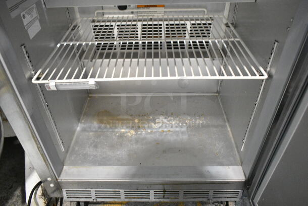 Beverage Air SPE27 Stainless Steel Commercial Sandwich Salad Prep Table Bain Marie Mega Top on Commercial Casters. 115 Volts, 1 Phase. Tested and Powers On But Does Not Get Cold, Appears To Be Out of Refrigerant - Image 4 of 7