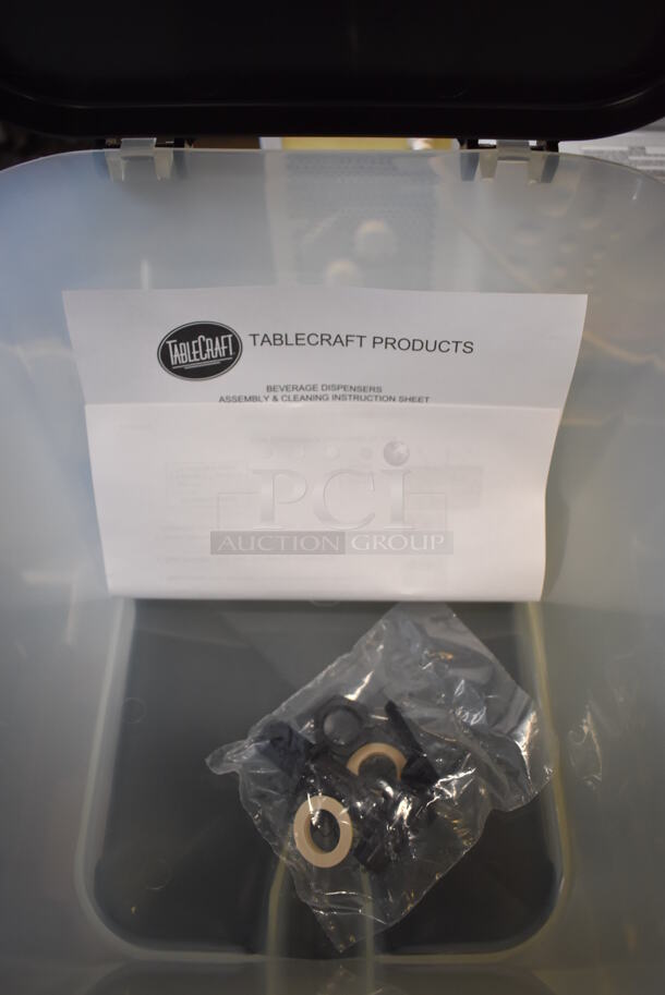 BRAND NEW IN BOX! Tablecraft Clear and Black Poly Beverage Holder Dispenser. 18x13x9.5 Box - Image 8 of 8