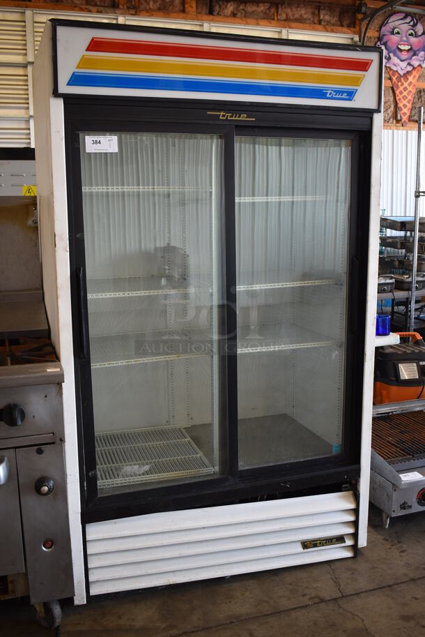 2012 True GDM-41 ENERGY STAR Metal Commercial 2 Door Reach In Cooler Merchandiser w/ Poly Coated Racks. 115 Volts, 1 Phase. 47x30x79. Tested and Powers On But Does Not Get Cold - Image 3 of 9