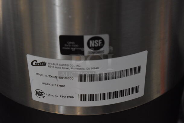 2 Curtis TXSG1501S600 Stainless Steel Coffee Urn Dispenser. 9x14x23. 2 Times Your Bid! - Image 4 of 5