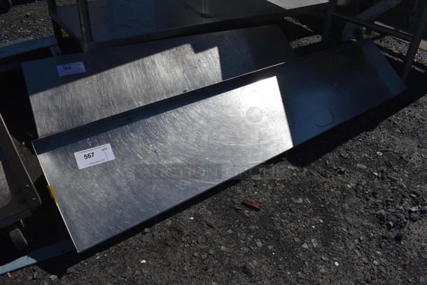 Stainless Steel Shelf w/ Wall Mount Brackets. 60x12x10 - Image 1 of 4