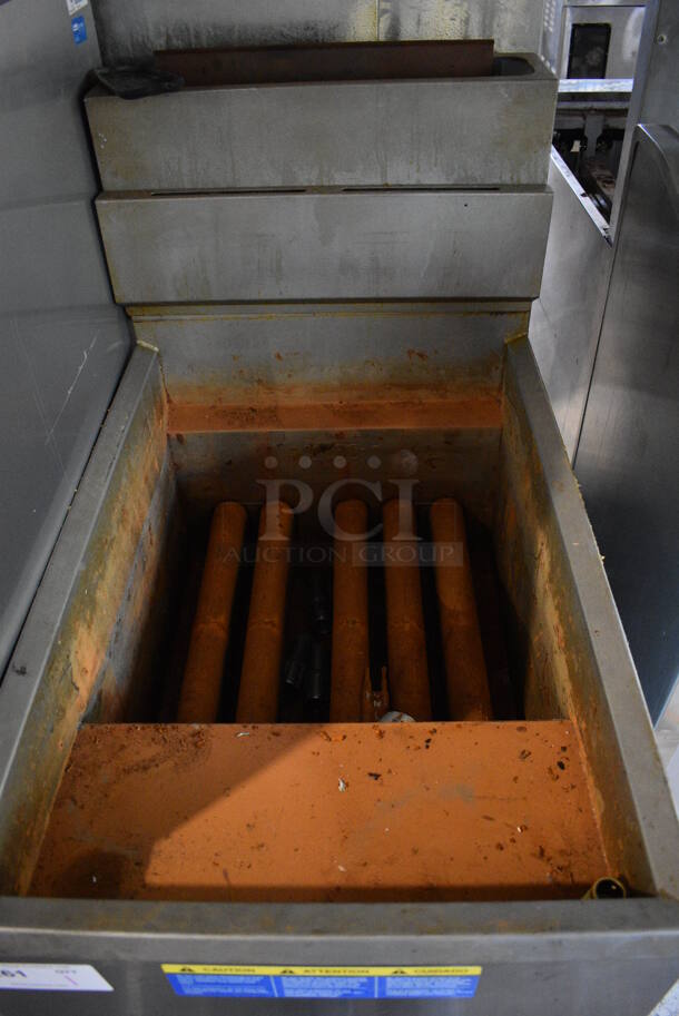 2019 Pitco Frialator 65C Stainless Steel Commercial Floor Style Natural Gas Powered Deep Fat Fryer w/ 2 Metal Fry Baskets. 150,000 BTU. 20x35x48 - Image 2 of 8