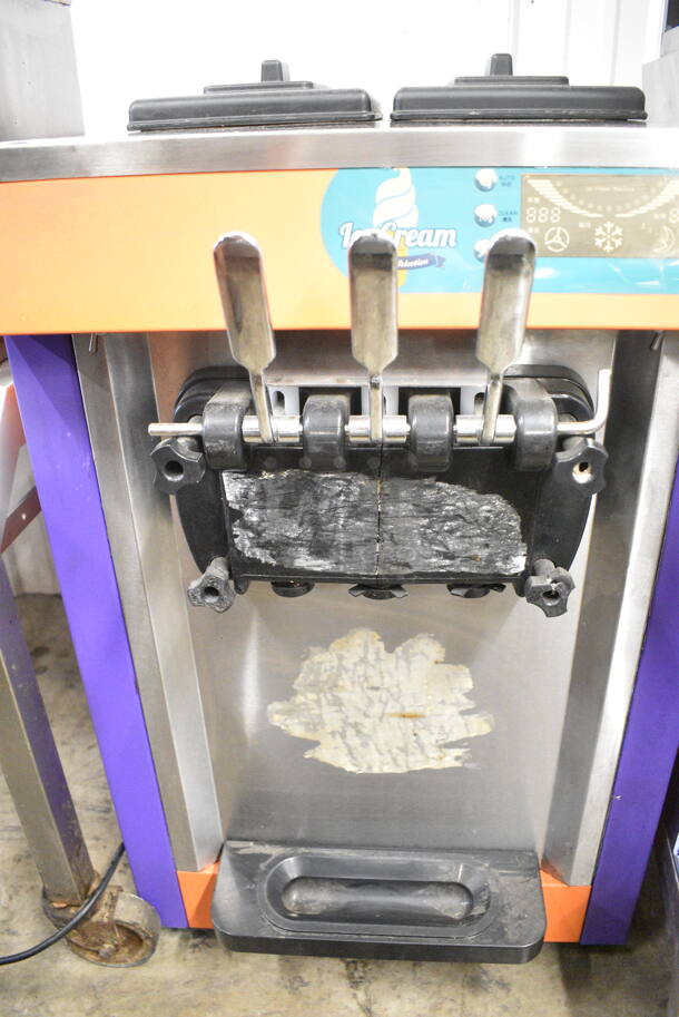 2020 MQ-L20ANZ Stainless Steel Commercial Countertop 2 Flavor w/ Twist Soft Serve Ice Cream Machine. 220 Volts.  - Image 4 of 8