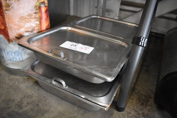 2 Stainless Steel Full Size Drop In Bins w/ Lids. 1/1x2, 1/1x4. 2 Times Your Bid! - Image 2 of 3