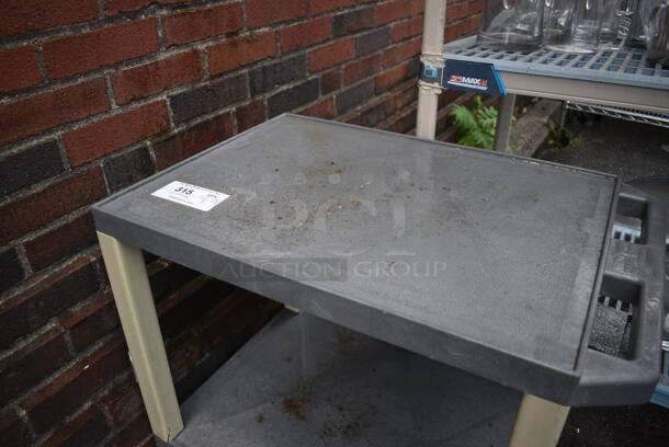 Gray and Tan Poly 2 Tier Cart on Commercial Casters. 27x18x24 - Image 3 of 4