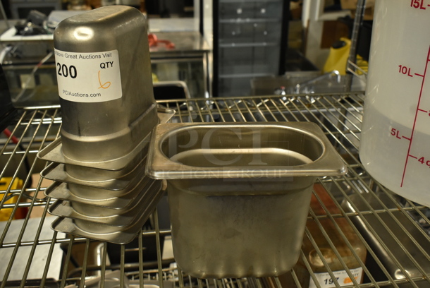 6 Stainless Steel 1/9 Size Drop In Bins. 1/9x6. 6 Times Your Bid!