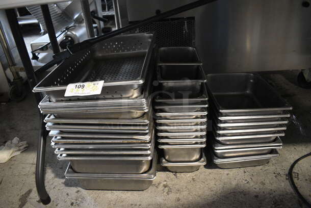 ALL ONE MONEY! Lot of 38 Various Stainless Steel Drop In Bins. Includes Full Size and Half Size. - Image 1 of 5