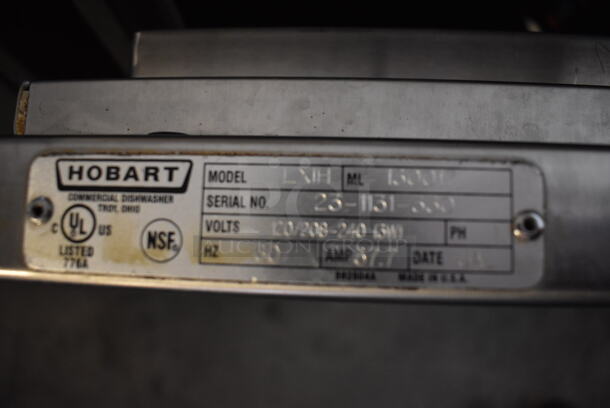 Hobart LXIH Stainless Steel Commercial Undercounter Hi Temp High Temperature Dishwasher. 120/208-240 Volts, 1 Phase. 24x26x34 - Image 5 of 6
