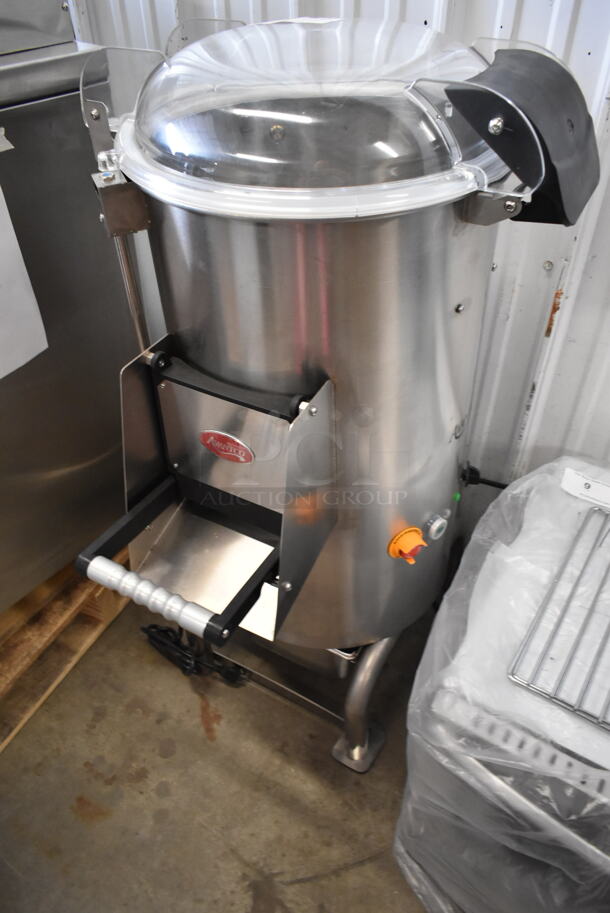 BRAND NEW SCRATCH AND DENT! 2022 Avantco 177PPF40 Stainless Steel Commercial Floor Style 40 Pound Potato Peeler. 120 Volts, 1 Phase. Tested and Working! - Image 6 of 11