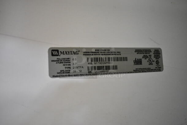 Maytag M1TXEGMYW01 Metal Cooler Freezer Combo Unit. 115 Volts, 1 Phase. Tested and Powers On But Does Not Get Cold
 - Image 6 of 6