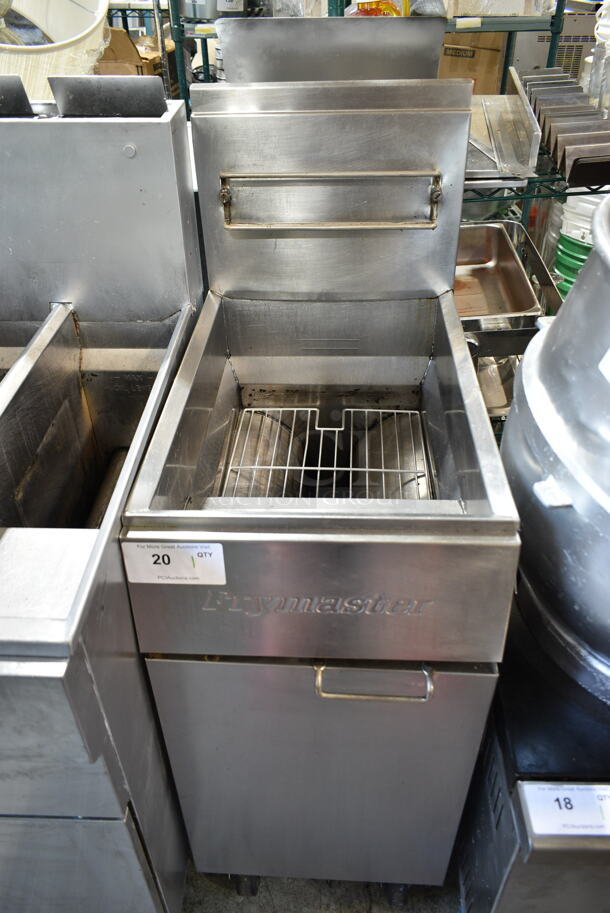 Frymaster GF40SD Stainless Steel Commercial Natural Gas Powered Deep Fat Fryer on Commercial Casters. 122,000 BTU.  - Image 1 of 5